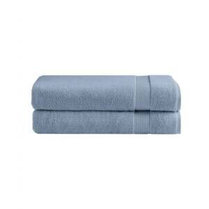 NEW UNDER THE CANOPY classic organic 2-piece bath sheet set in chambray